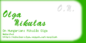 olga mikulas business card