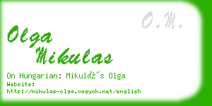 olga mikulas business card